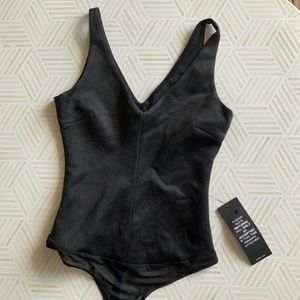 BCBG Black Suede Bodysuit